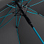 Зонт-трость с цветными спицами Color Style, бирюзовый с логотипом в Нефтекамске заказать по выгодной цене в кибермаркете AvroraStore