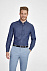 Рубашка мужская BARRY MEN, синяя (деним) с логотипом в Нефтекамске заказать по выгодной цене в кибермаркете AvroraStore