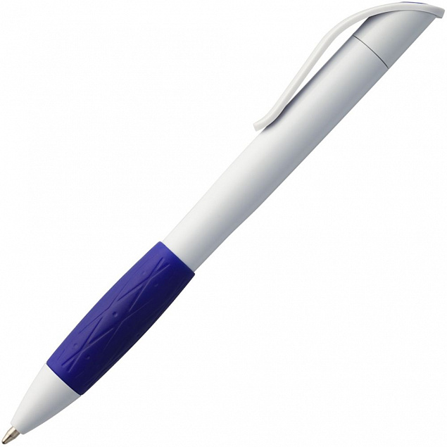 Ручка шариковая Grip, белая с оранжевым с логотипом в Нефтекамске заказать по выгодной цене в кибермаркете AvroraStore