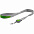 Лента для бейджа с ретрактором Devon, серая с зеленым с логотипом в Нефтекамске заказать по выгодной цене в кибермаркете AvroraStore