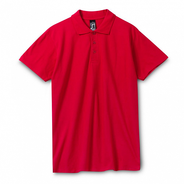 Рубашка поло мужская SPRING 210, красная с логотипом в Нефтекамске заказать по выгодной цене в кибермаркете AvroraStore
