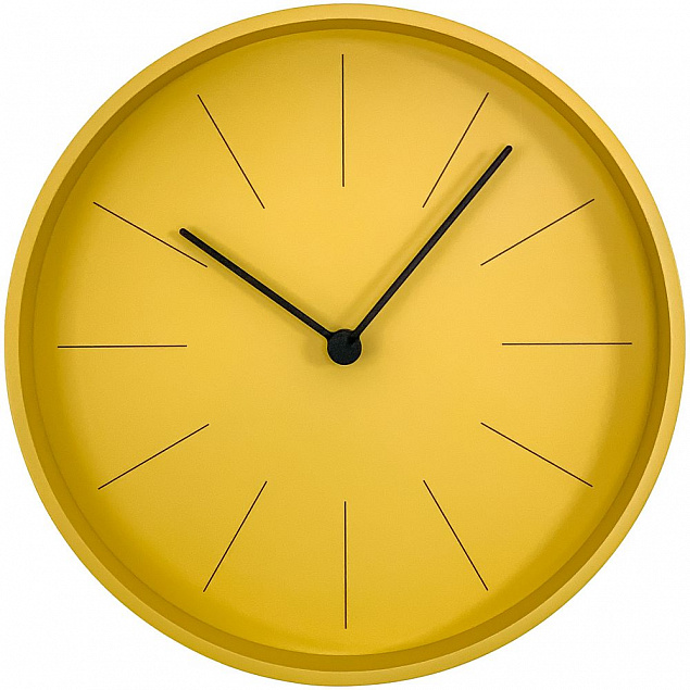 Часы настенные Ozzy, желтые с логотипом в Нефтекамске заказать по выгодной цене в кибермаркете AvroraStore