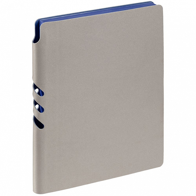 Ежедневник Flexpen, недатированный, серебристо-синий с логотипом в Нефтекамске заказать по выгодной цене в кибермаркете AvroraStore