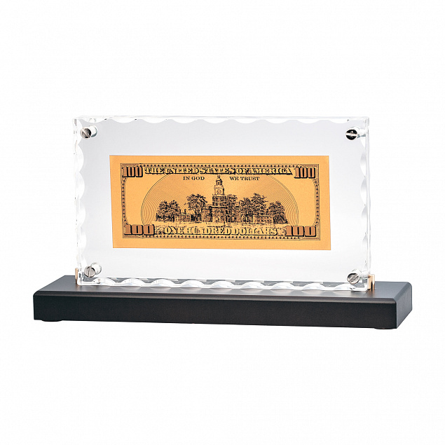 "Банкнота 100 USD" в стекле с логотипом в Нефтекамске заказать по выгодной цене в кибермаркете AvroraStore