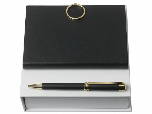 Подарочный набор Boucle Noir: ручка шариковая, блокнот А6 с логотипом в Нефтекамске заказать по выгодной цене в кибермаркете AvroraStore