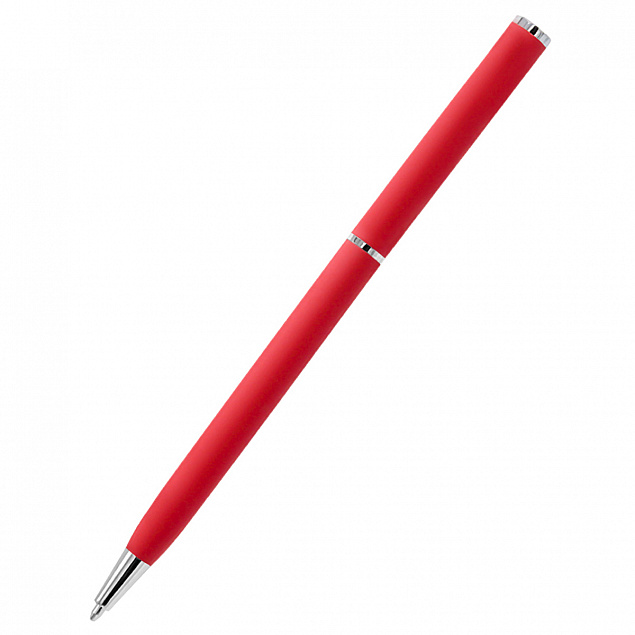 Ручка металлическая Tinny Soft софт-тач, светло-красная с логотипом в Нефтекамске заказать по выгодной цене в кибермаркете AvroraStore