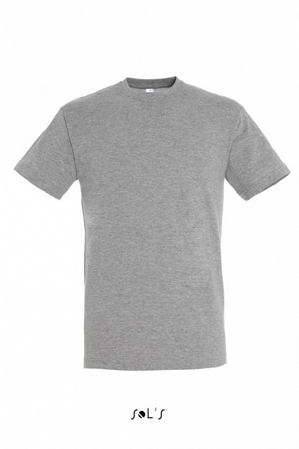 Фуфайка (футболка) REGENT мужская,Серый меланж 3XL с логотипом в Нефтекамске заказать по выгодной цене в кибермаркете AvroraStore