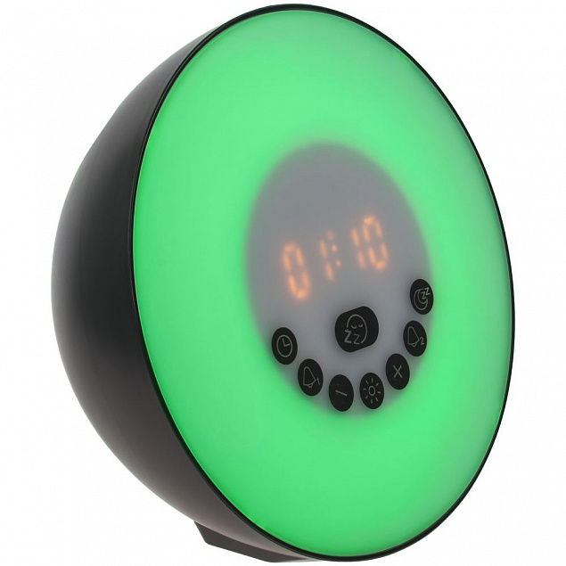 Лампа-колонка со световым будильником dreamTime, ver.2, черная с логотипом в Нефтекамске заказать по выгодной цене в кибермаркете AvroraStore