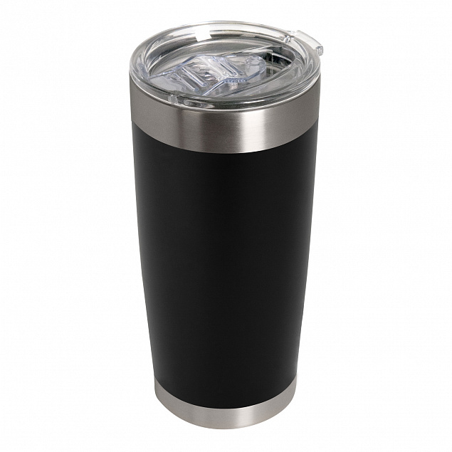 Термокружка вакуумная Portobello, Crown, 590 ml, матовое покрытие, черная с логотипом в Нефтекамске заказать по выгодной цене в кибермаркете AvroraStore