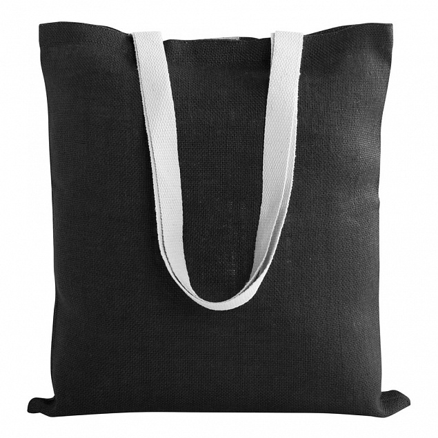 Холщовая сумка на плечо Juhu, черная с логотипом в Нефтекамске заказать по выгодной цене в кибермаркете AvroraStore