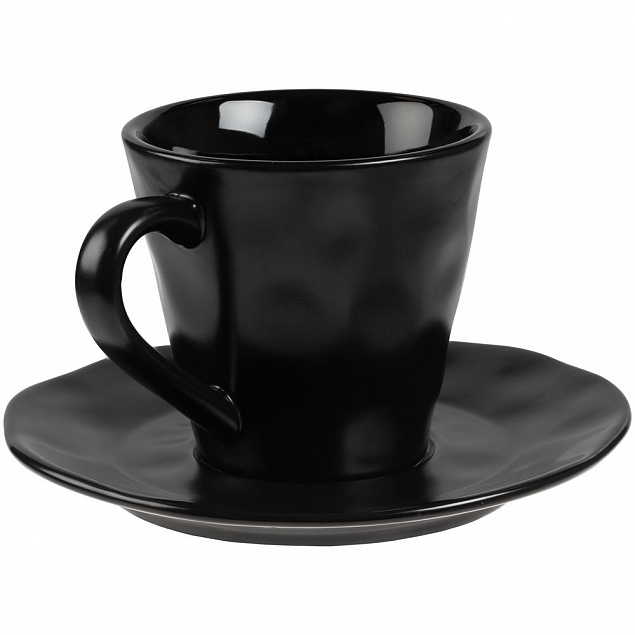 Кофейная пара Dark Fluid, черная с логотипом в Нефтекамске заказать по выгодной цене в кибермаркете AvroraStore