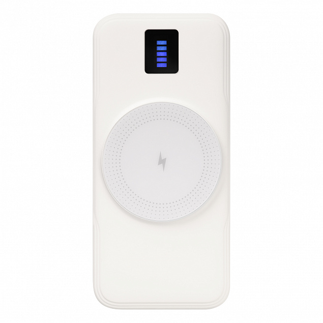 Внешний беспроводной аккумулятор, Ultra Wireless Magnetic, 10000 mah, белый с логотипом в Нефтекамске заказать по выгодной цене в кибермаркете AvroraStore