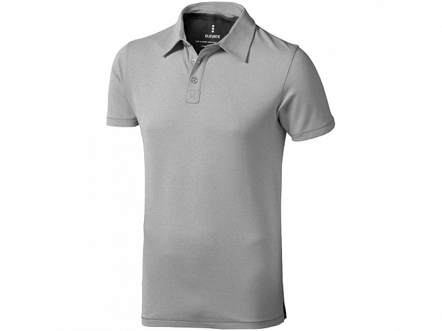Рубашка поло Markham мужская, серый меланж/антрацит с логотипом в Нефтекамске заказать по выгодной цене в кибермаркете AvroraStore