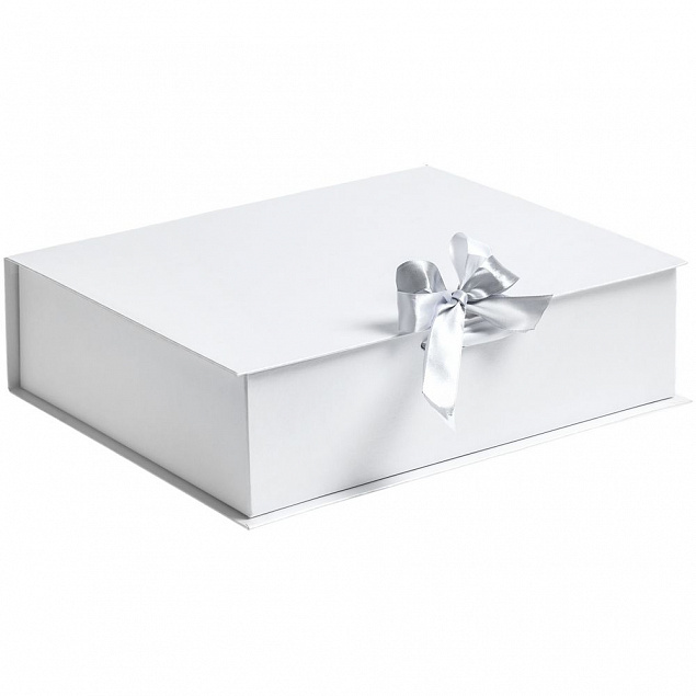 Коробка на лентах Tie Up, белая с логотипом в Нефтекамске заказать по выгодной цене в кибермаркете AvroraStore