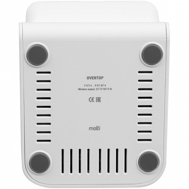 Быстрое беспроводное зарядное устройство Overtop, белое с логотипом в Нефтекамске заказать по выгодной цене в кибермаркете AvroraStore