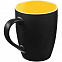 Кружка Bright Tulip, матовая, черная с желтым с логотипом в Нефтекамске заказать по выгодной цене в кибермаркете AvroraStore