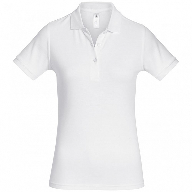 Рубашка поло женская Safran Timeless белая с логотипом в Нефтекамске заказать по выгодной цене в кибермаркете AvroraStore