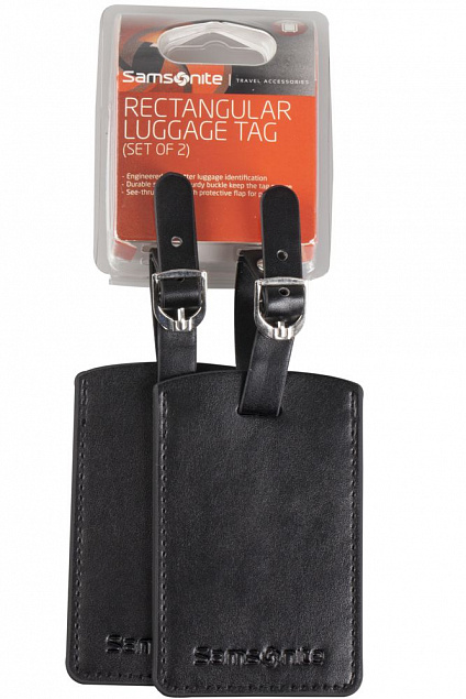 Набор из 2 бирок Luggage Accessories, черный с логотипом в Нефтекамске заказать по выгодной цене в кибермаркете AvroraStore