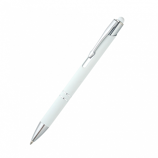 Ручка металлическая Ingrid софт-тач, белая-S с логотипом в Нефтекамске заказать по выгодной цене в кибермаркете AvroraStore