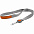 Лента для бейджа с ретрактором Devon, серая с белым с логотипом в Нефтекамске заказать по выгодной цене в кибермаркете AvroraStore