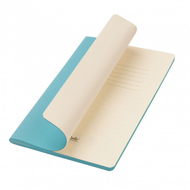 Блокнот Portobello Notebook Trend, Alpha slim, лазурный с логотипом в Нефтекамске заказать по выгодной цене в кибермаркете AvroraStore