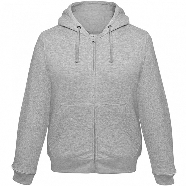 Толстовка мужская Hooded Full Zip серый меланж с логотипом в Нефтекамске заказать по выгодной цене в кибермаркете AvroraStore