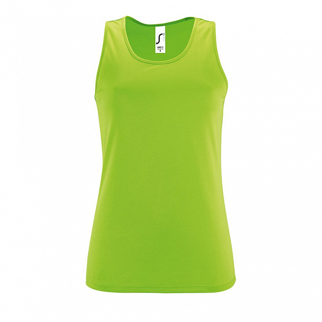 Майка женская Sporty TT Women, зеленый неон с логотипом в Нефтекамске заказать по выгодной цене в кибермаркете AvroraStore