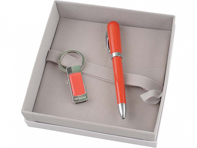 Набор: брелок с USB-флешкой на 4 Гб, ручка шариковая с логотипом в Нефтекамске заказать по выгодной цене в кибермаркете AvroraStore