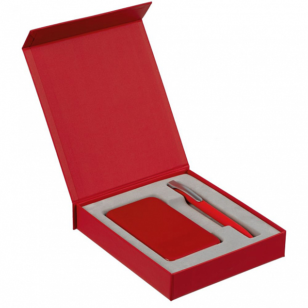 Коробка Latern для аккумулятора 5000 мАч и ручки, красная с логотипом в Нефтекамске заказать по выгодной цене в кибермаркете AvroraStore