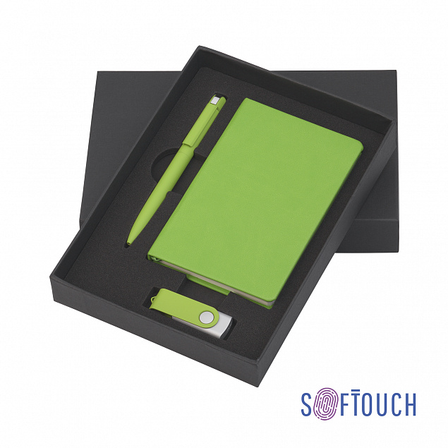 Набор подарочный "Сорренто" с блокнотом А6, покрытие soft touch, зеленое яблоко# с логотипом в Нефтекамске заказать по выгодной цене в кибермаркете AvroraStore