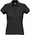 Рубашка поло женская PASSION 170, черная с логотипом в Нефтекамске заказать по выгодной цене в кибермаркете AvroraStore