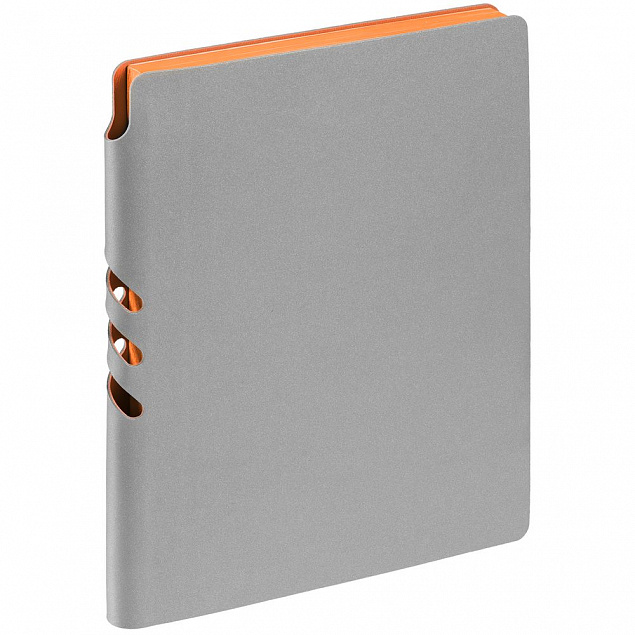 Ежедневник Flexpen, недатированный, серебристо-оранжевый с логотипом в Нефтекамске заказать по выгодной цене в кибермаркете AvroraStore