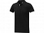 Morgan Двухцветное мужское поло с коротким рукавом , черный с логотипом в Нефтекамске заказать по выгодной цене в кибермаркете AvroraStore