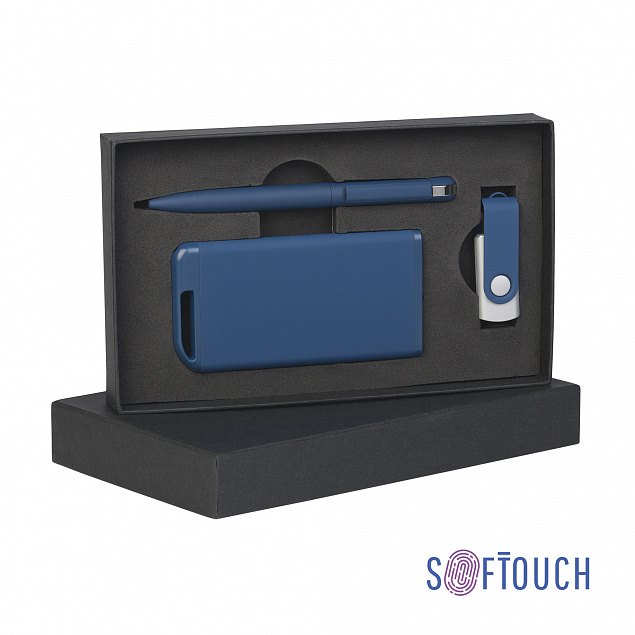 Набор ручка + флеш-карта 8Гб + зарядное устройство 4000 mAh в футляре, soft touch с логотипом в Нефтекамске заказать по выгодной цене в кибермаркете AvroraStore