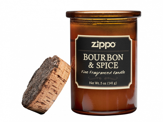Ароматизированная свеча ZIPPO Bourbon & Spice, воск/хлопок/кора древесины/стекло, 70x100 мм с логотипом в Нефтекамске заказать по выгодной цене в кибермаркете AvroraStore