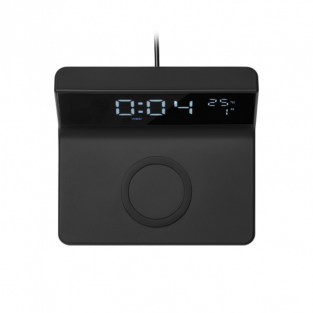 Настольные часы с беспроводной зарядкой 15W Zenith с логотипом в Нефтекамске заказать по выгодной цене в кибермаркете AvroraStore