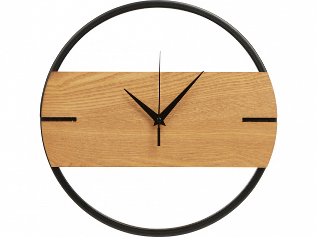 Деревянные часы с металлическим ободом «Time Wheel» с логотипом в Нефтекамске заказать по выгодной цене в кибермаркете AvroraStore