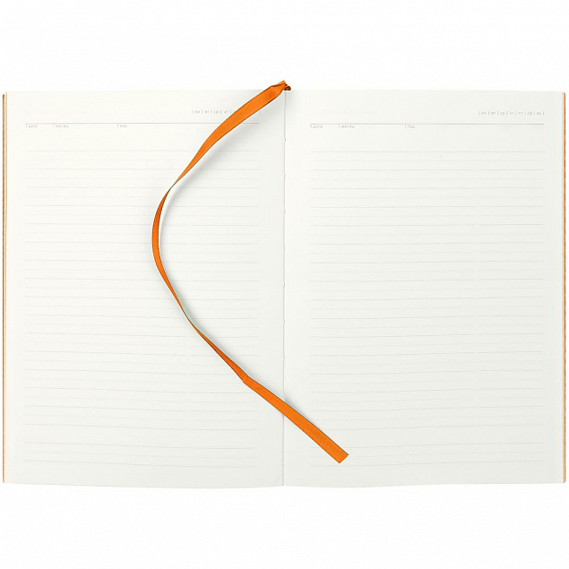 Ежедневник Flat, недатированный, оранжевый с логотипом в Нефтекамске заказать по выгодной цене в кибермаркете AvroraStore