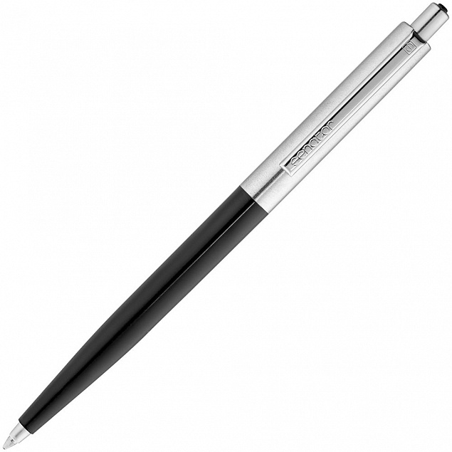Ручка шариковая Senator Point Metal, черная с логотипом в Нефтекамске заказать по выгодной цене в кибермаркете AvroraStore