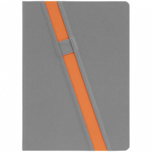 Ежедневник Rubikon, недатированный серо-оранжевый с логотипом в Нефтекамске заказать по выгодной цене в кибермаркете AvroraStore