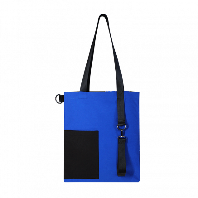 Шоппер Superbag Color (синий с чёрным) с логотипом в Нефтекамске заказать по выгодной цене в кибермаркете AvroraStore