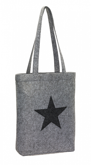 Сумка-шоппер STAR DUST из фетра, серая с логотипом в Нефтекамске заказать по выгодной цене в кибермаркете AvroraStore