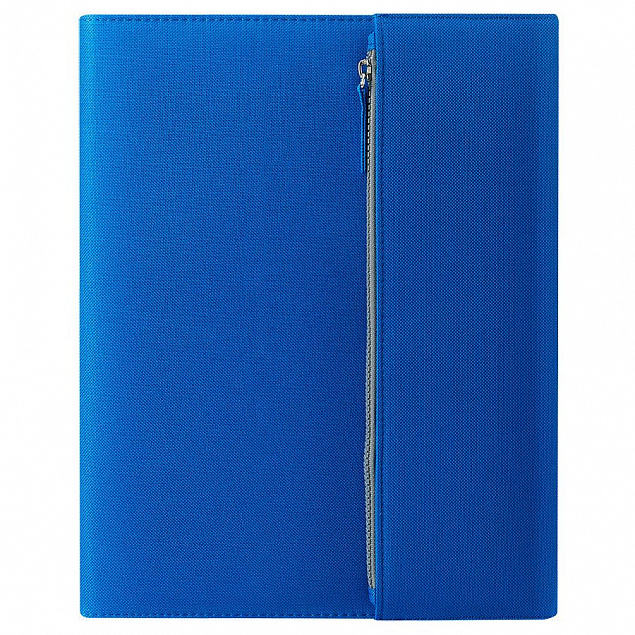 Папка А4  "PATRIX"  с блокнотом и карманом  на молнии, синяя, полиэстер 600D с логотипом в Нефтекамске заказать по выгодной цене в кибермаркете AvroraStore