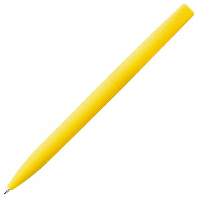 Ручка шариковая Pin Soft Touch, желтая с логотипом в Нефтекамске заказать по выгодной цене в кибермаркете AvroraStore