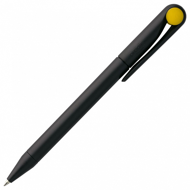 Ручка шариковая Prodir DS1 TMM Dot, черная с желтым с логотипом в Нефтекамске заказать по выгодной цене в кибермаркете AvroraStore