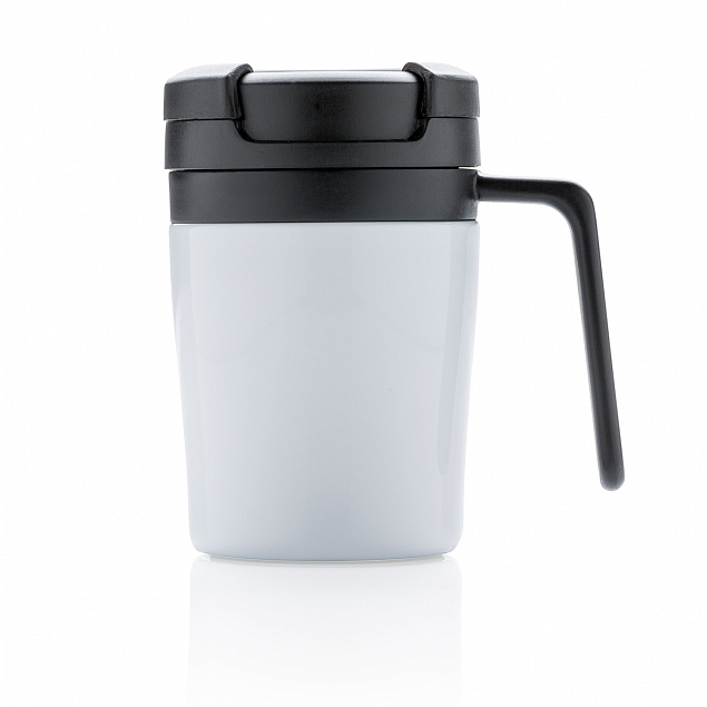 Термокружка с ручкой Coffee-to-go, белый с логотипом в Нефтекамске заказать по выгодной цене в кибермаркете AvroraStore