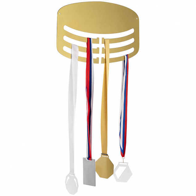 Медальница Steel Hanger, золотистая с логотипом в Нефтекамске заказать по выгодной цене в кибермаркете AvroraStore