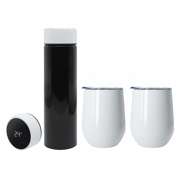 Набор Hot Box Duo C2B white (черный с белым) с логотипом в Нефтекамске заказать по выгодной цене в кибермаркете AvroraStore