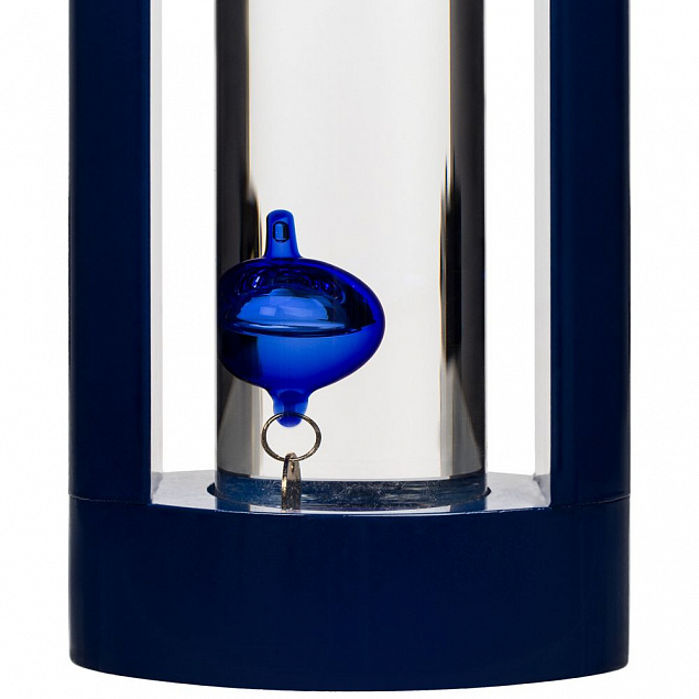 Термометр «Галилео» в деревянном корпусе, синий с логотипом в Нефтекамске заказать по выгодной цене в кибермаркете AvroraStore