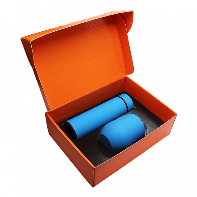 Набор Hot Box C (софт-тач) B, голубой с логотипом в Нефтекамске заказать по выгодной цене в кибермаркете AvroraStore